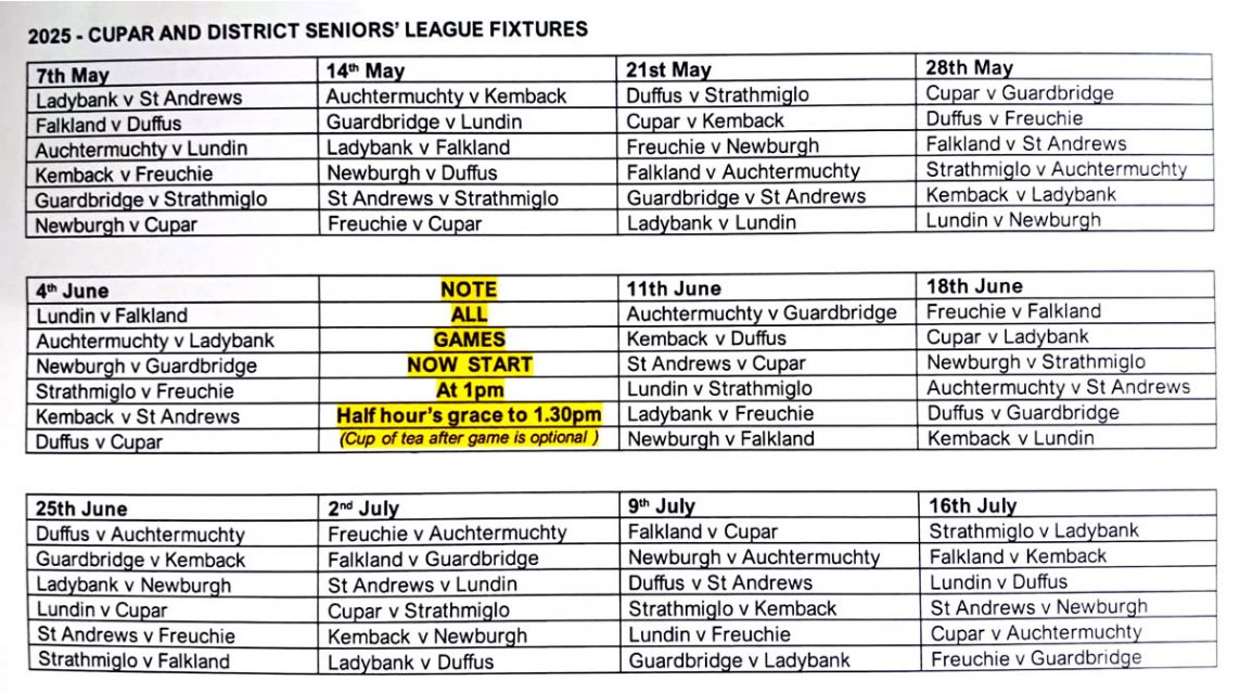 Seniors League Matches